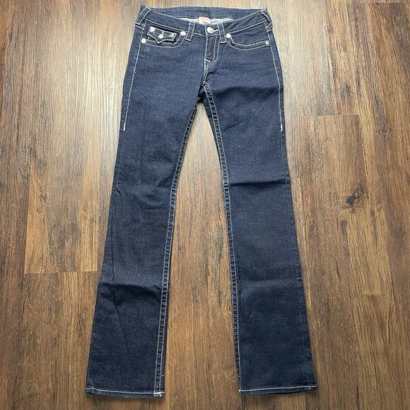 True Religion Denim - True Religion Jeans Narrow Billy Straight Flap 28x32 Women's Jeans Dark Wash USA